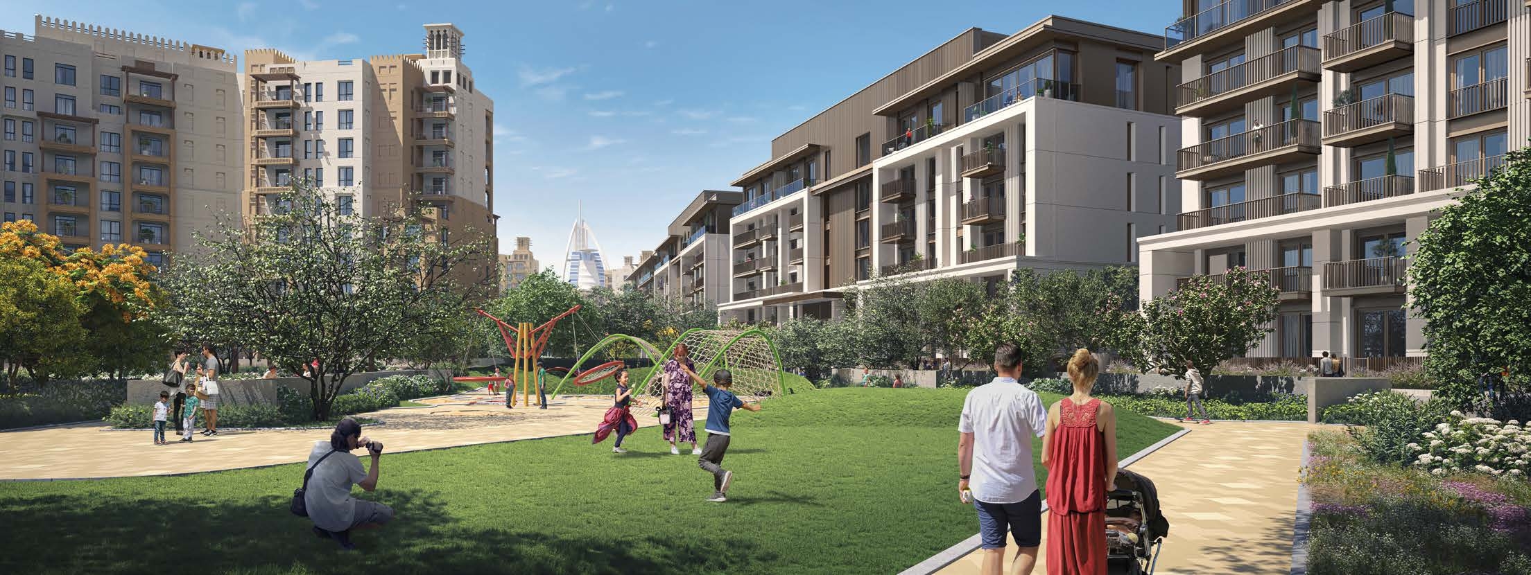 SPACIOUS GREEN LANDSCAPES AND PLAY AREAS FOR FAMILIES