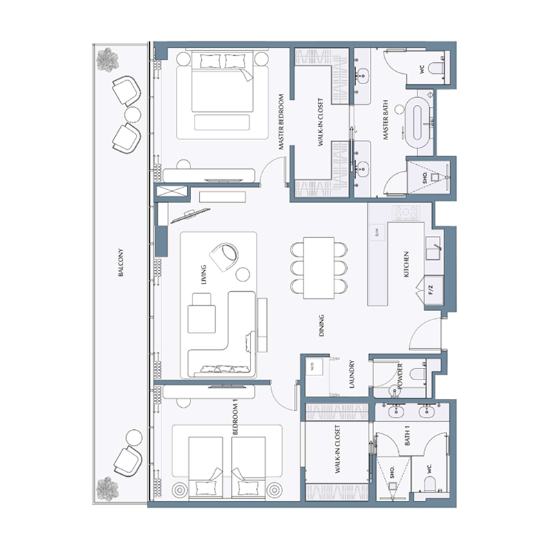 2 bedroom Apartments -  Anantara Mina