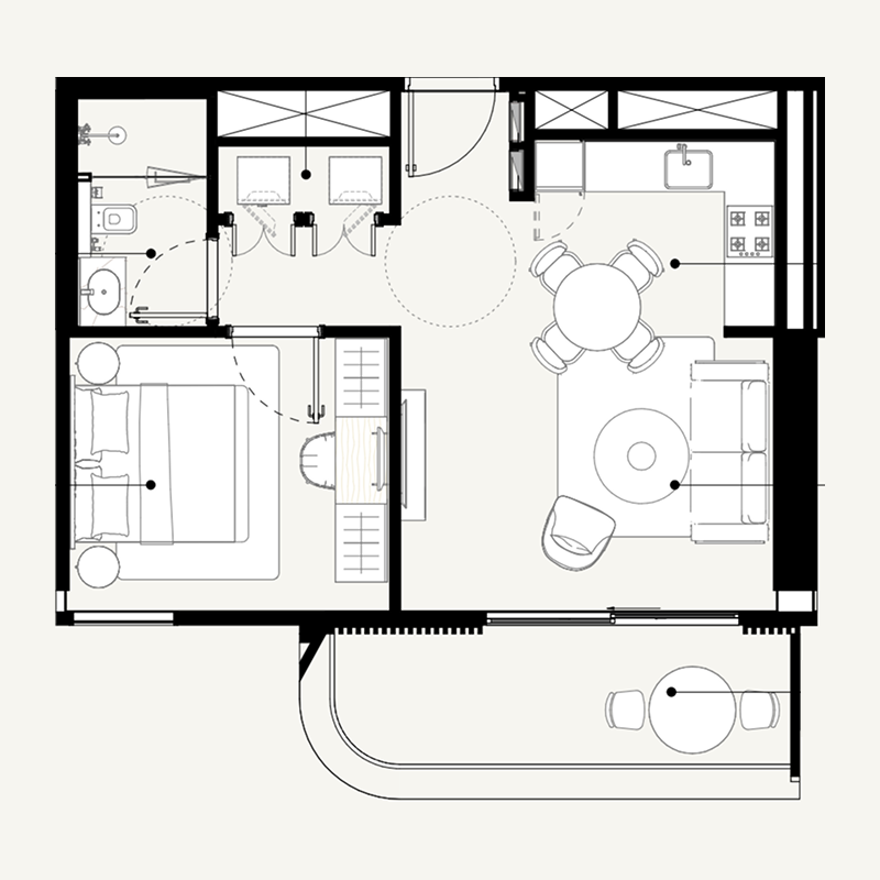1 bedroom Apartments -  Azizi Abraham