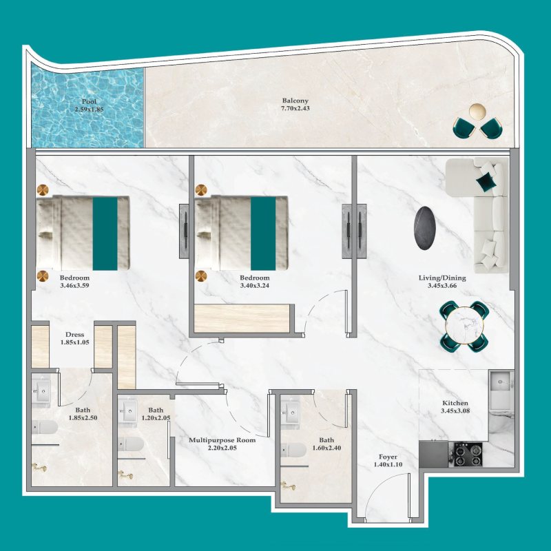 2,5 bedroom Apartments -  Breez