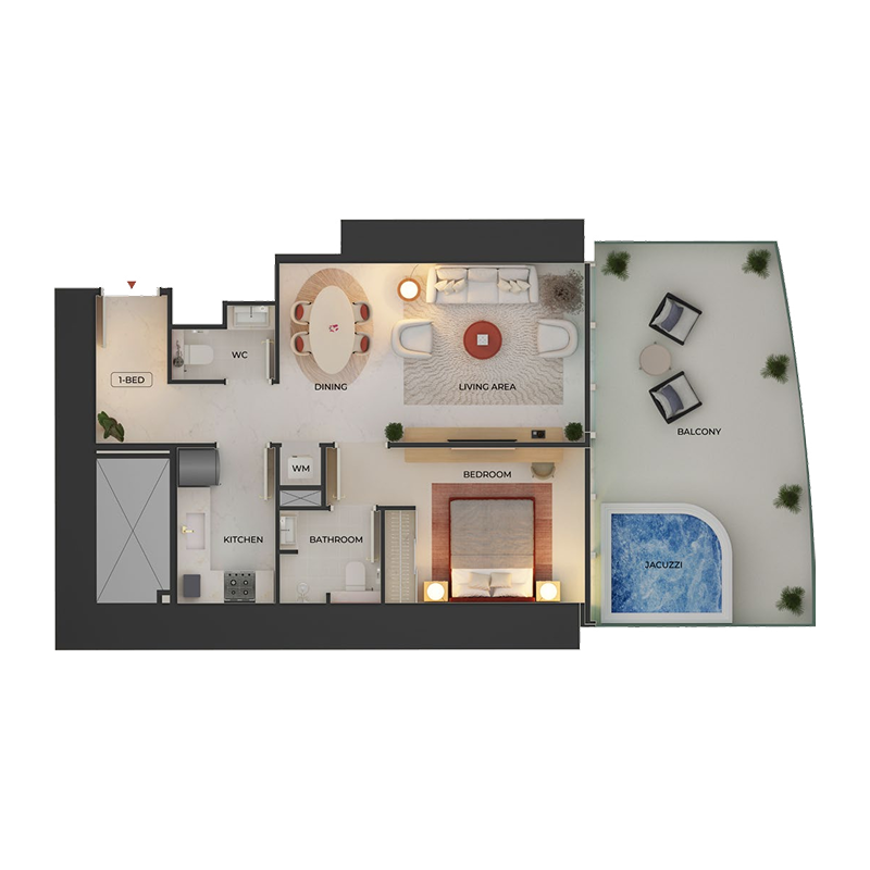 1 bedroom Apartments -  Binghatti Skyblade