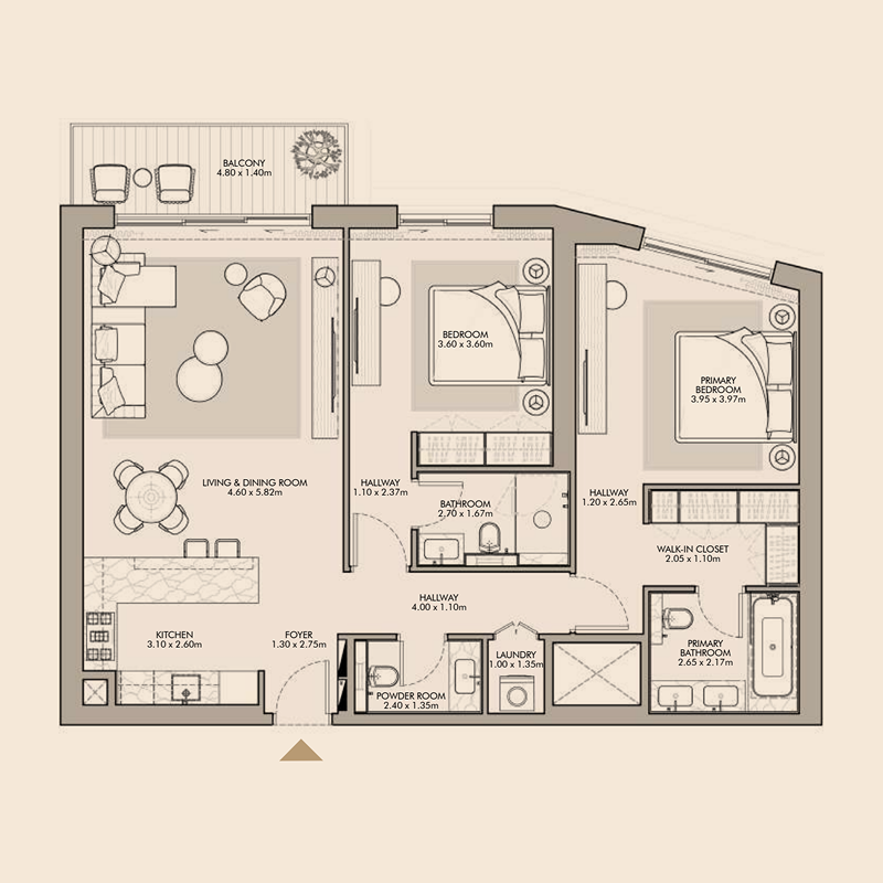 2 bedroom Apartments -  Nourelle