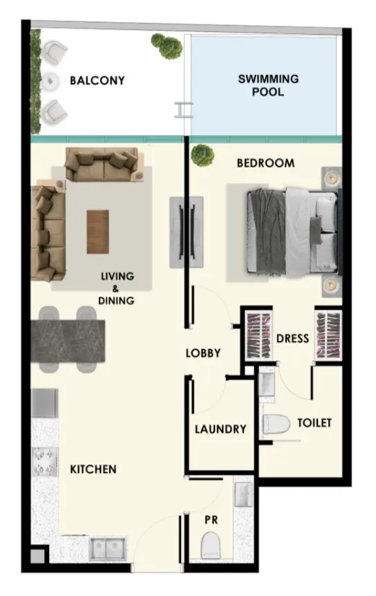 1.0 bedroom apartments -  Samana Ibiza