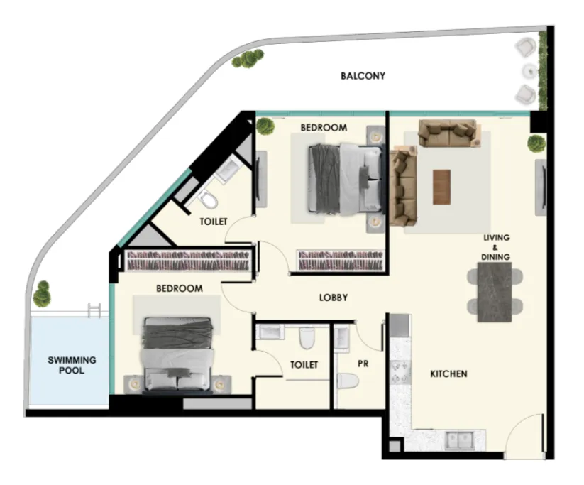 2.0 bedrooms apartments -  Samana Ibiza