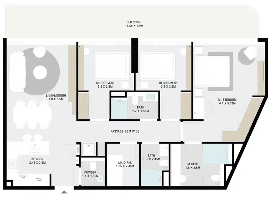 3.0 bedrooms apartments -  Cove Grand