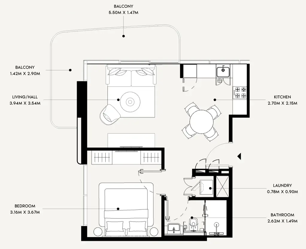 1.0 bedroom apartments -  Azizi Leily
