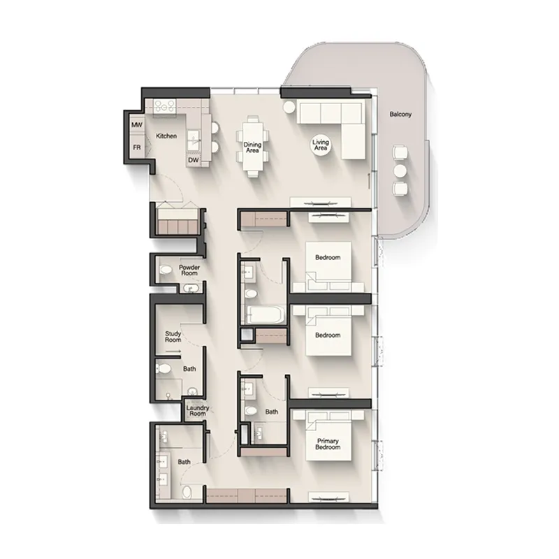 3.0 bedrooms penthouse -  Portside Square