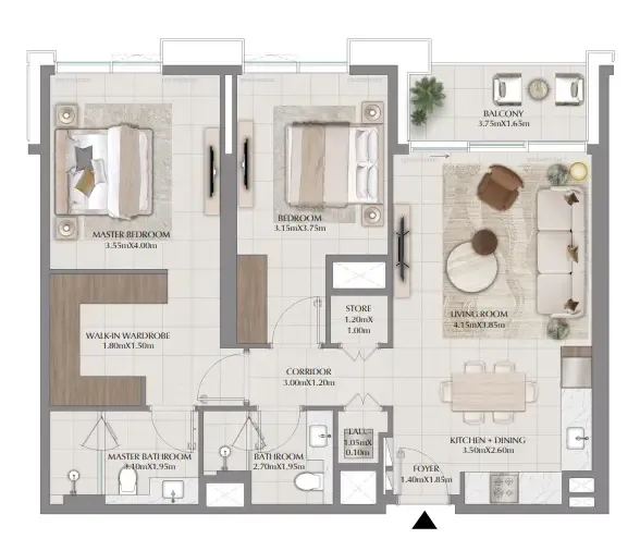 2.0 bedrooms apartments -  Terra Gardens