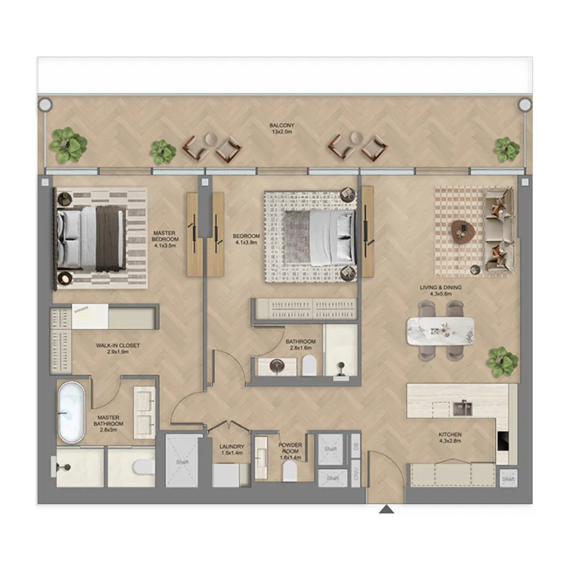 2.0 bedrooms apartments -  The Row Saadiyat