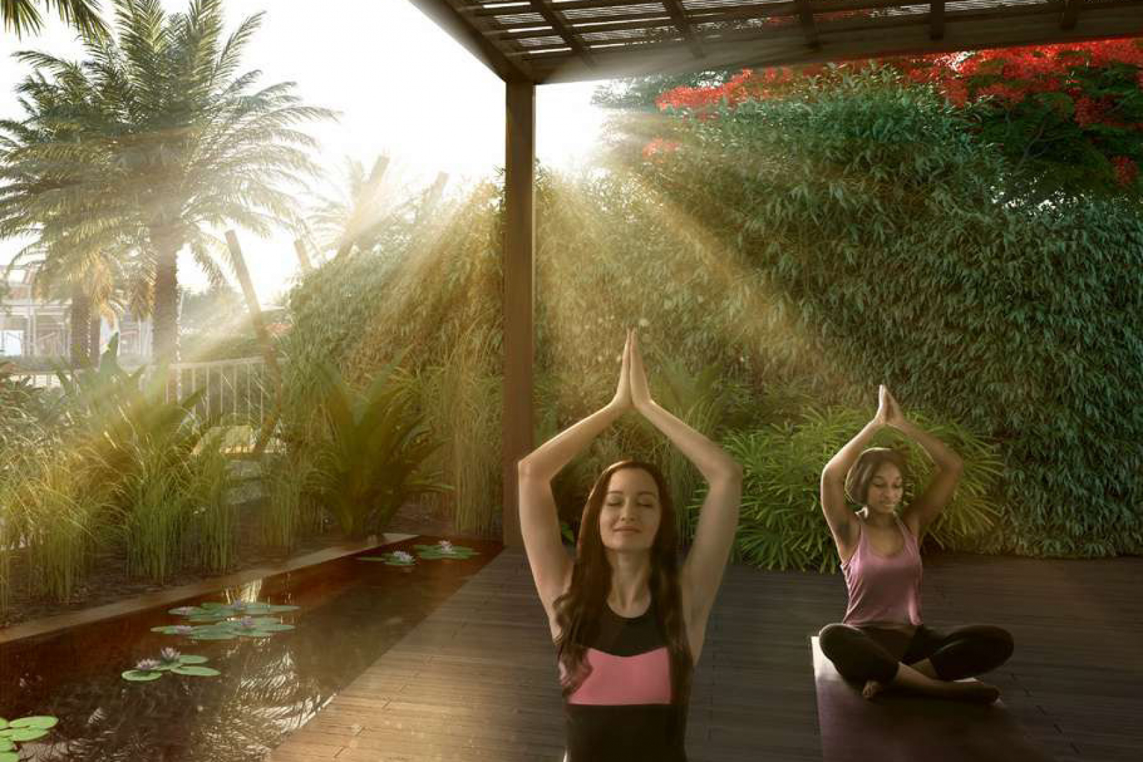 Outdoor yoga space