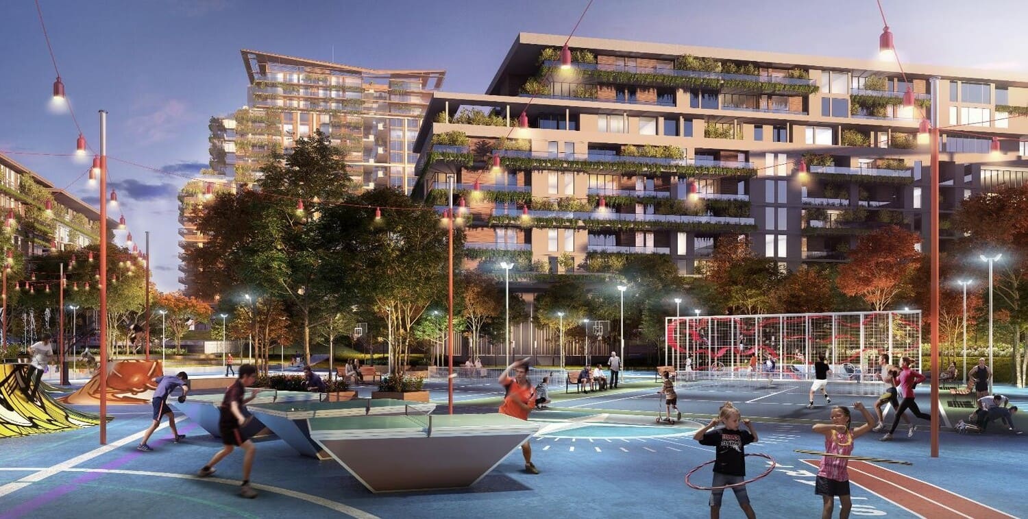 Multi-use games and sports lawns & Skate-able landscape